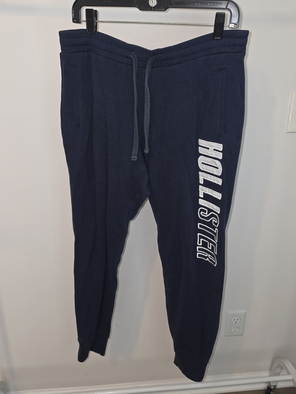 Hollister Navy Drawstring Logo Joggers